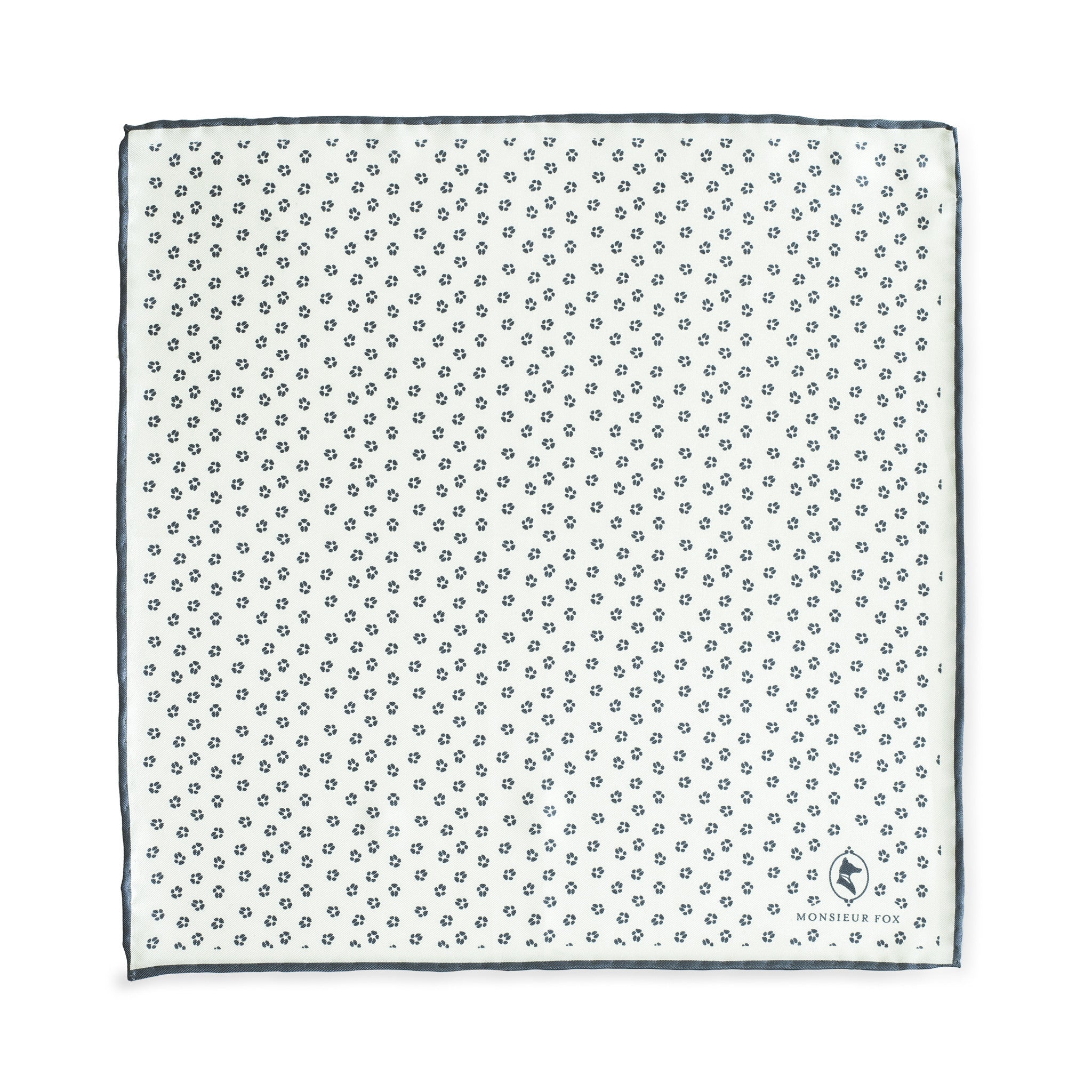 Everard Pocket Square - Blue on White