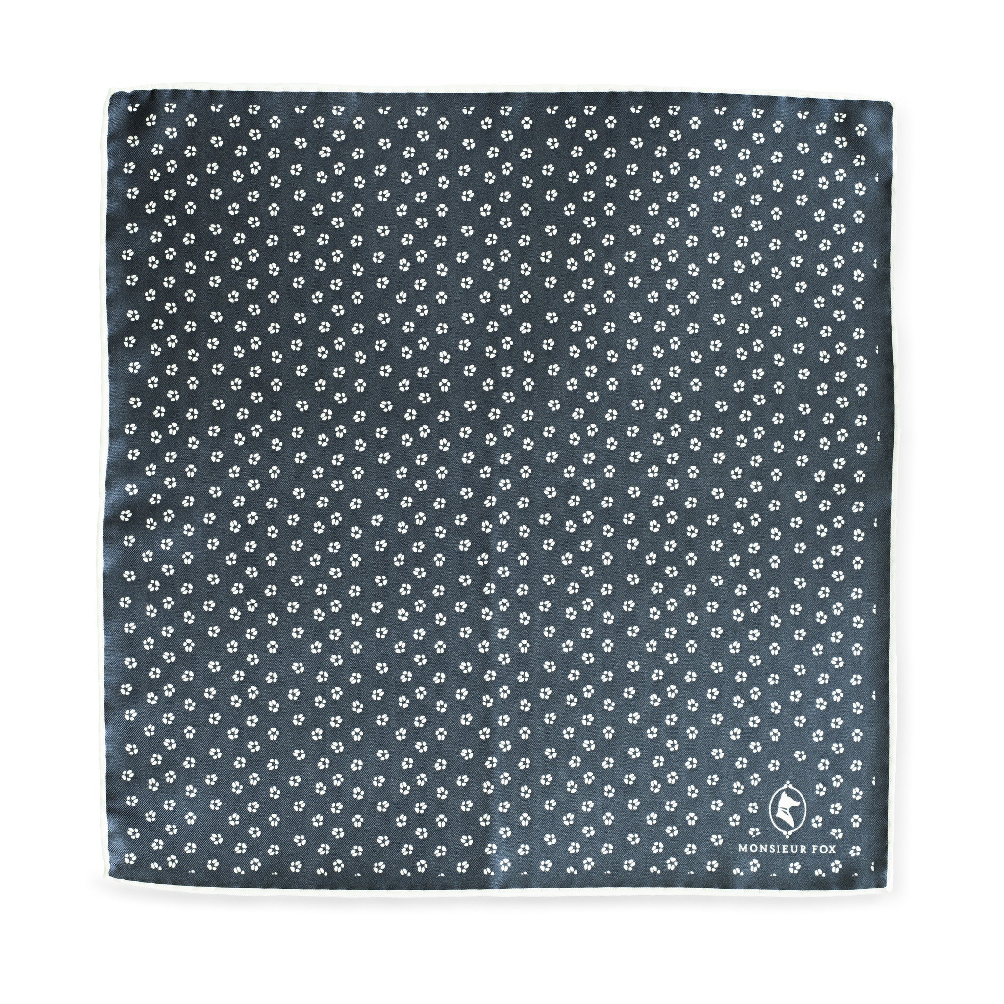 Everard Pocket Square - White on Blue