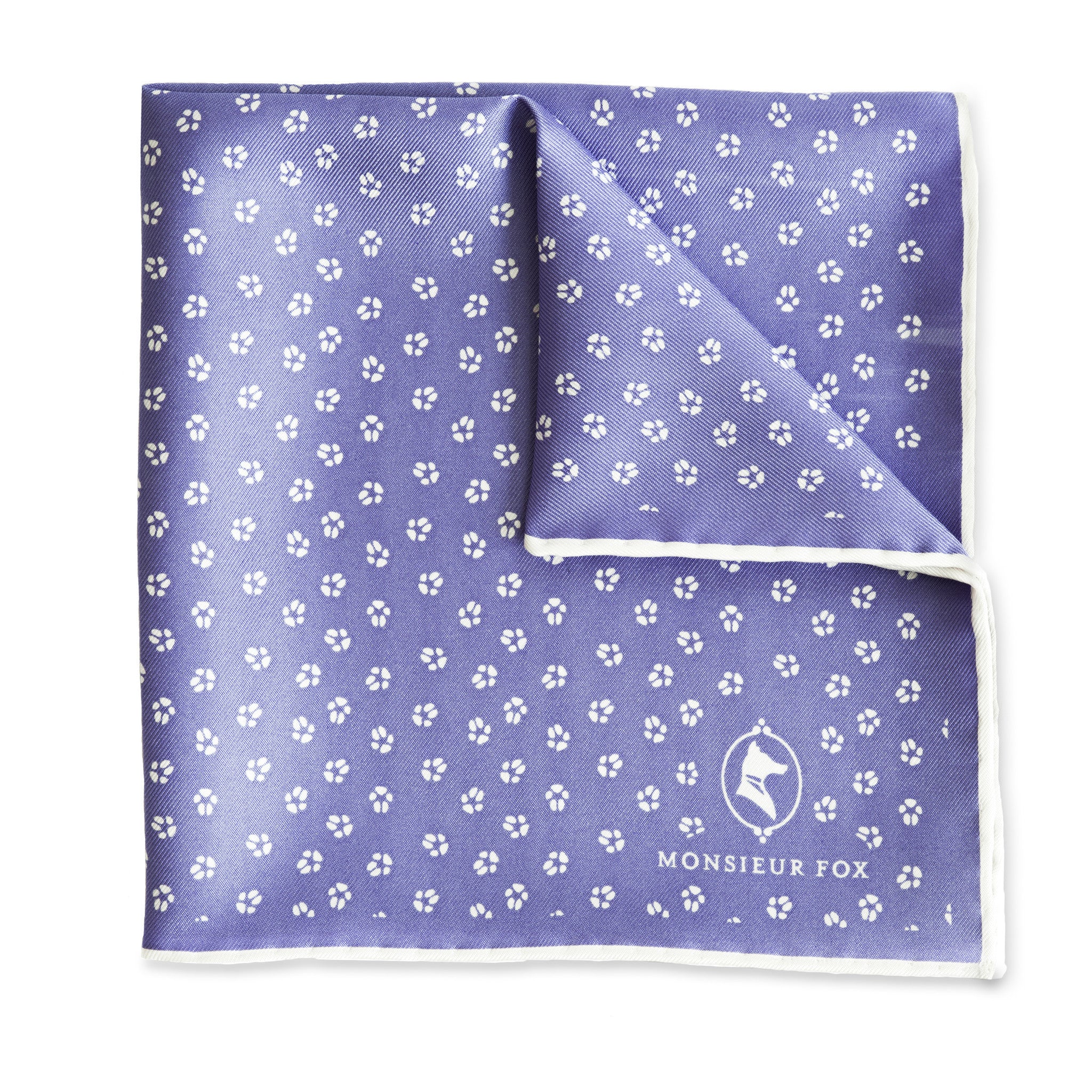 Everard Pocket Square - Purple and White