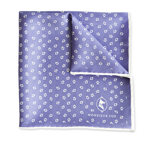 Everard Pocket Square - Purple and White