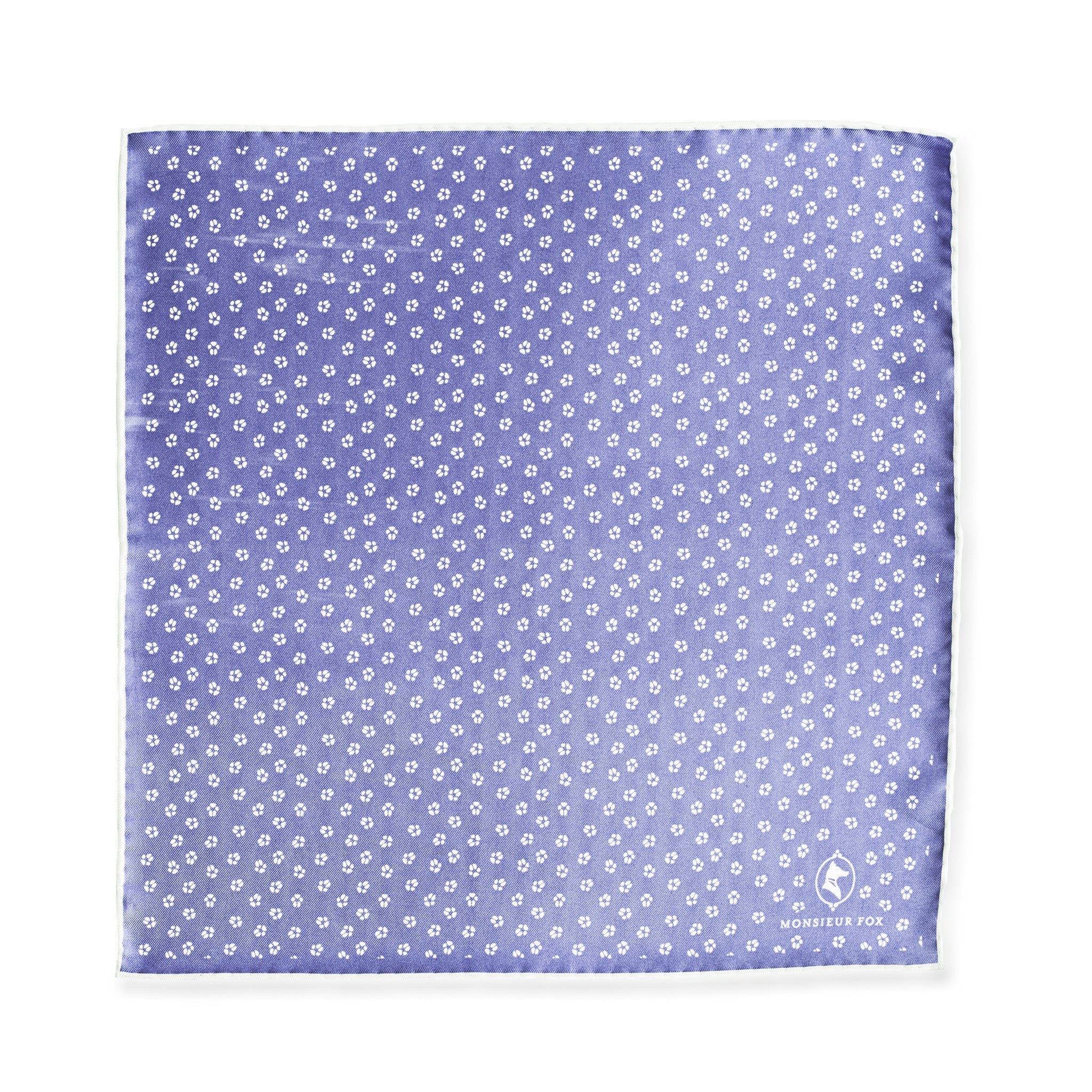 Everard Pocket Square - Purple and White